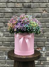 Цветочная композиция из Гипсофила и Розы в шляпной коробке #REPLACE_PRED# Кореизе