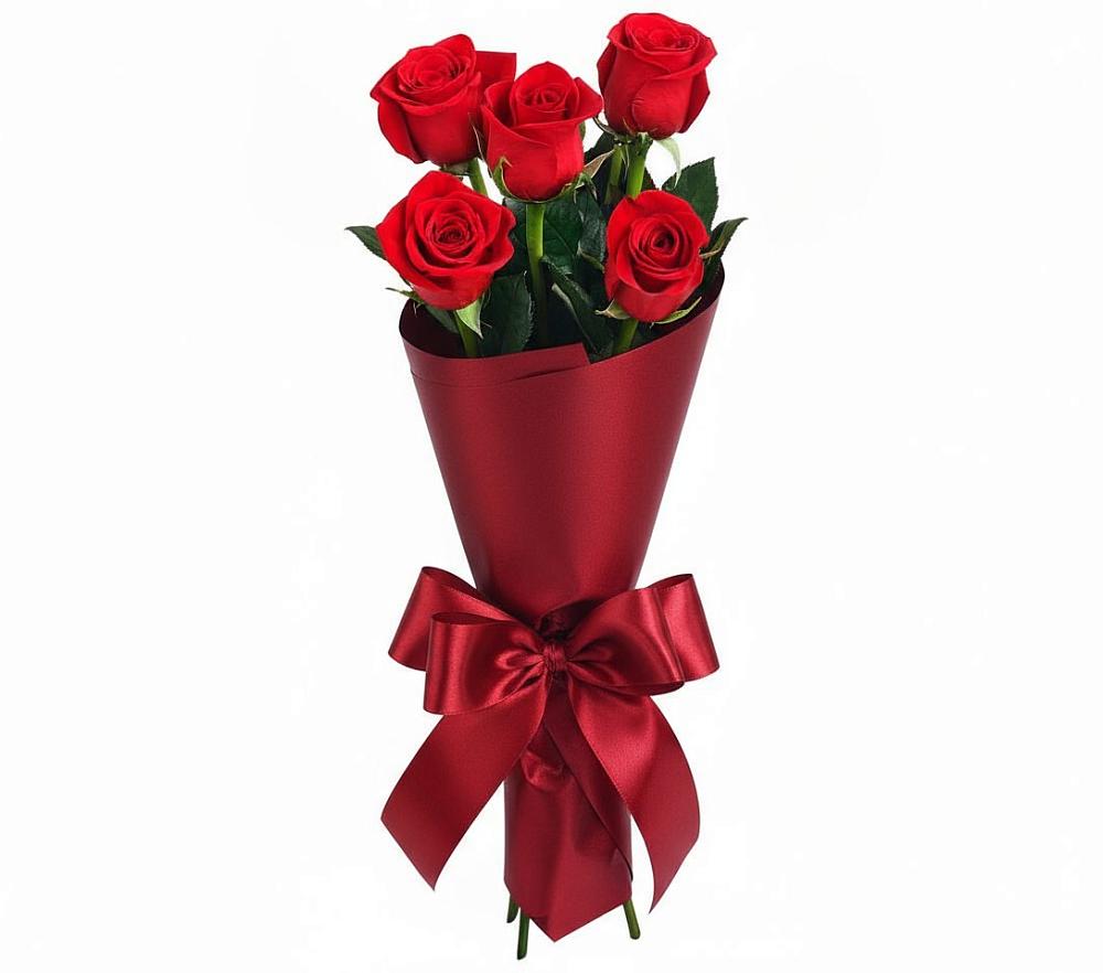 Букет 5 Красных роз Эдлесс Лав в Кореизе