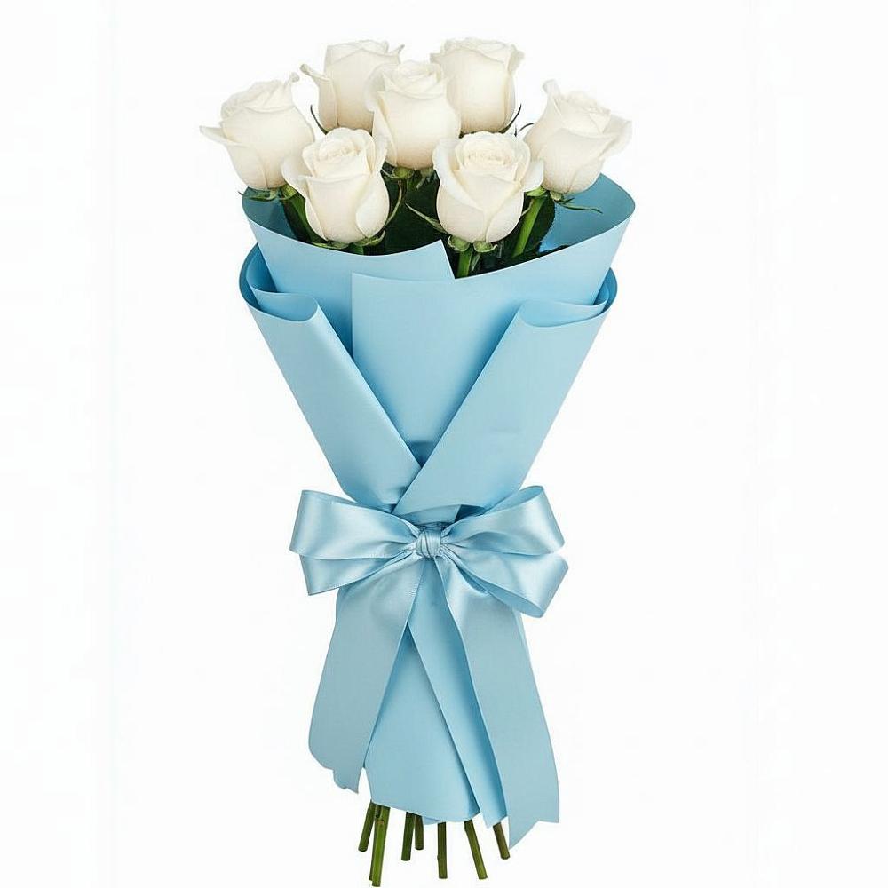 Букет 7 белых роз Проуд в Кореизе