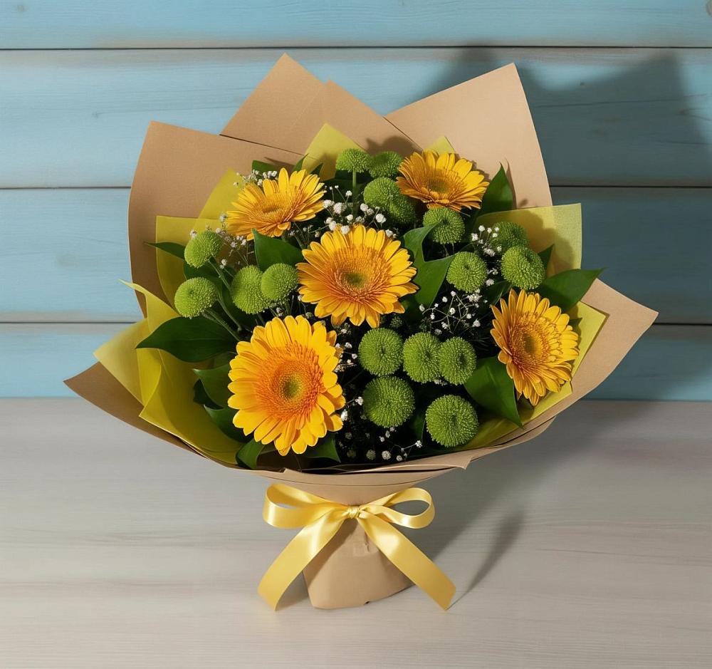 Букет цветов из: Герберы и Хризантемы в Кореизе