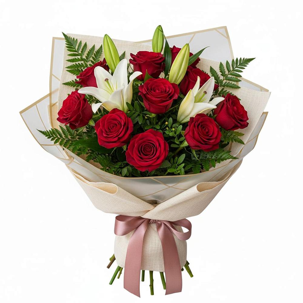 Букет цветов из: Лилии и Розы в Кореизе