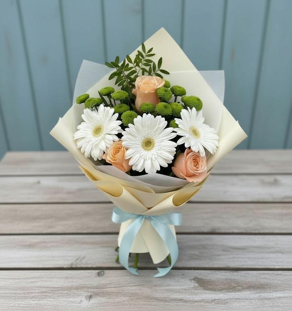 Букет цветов из: Герберы, Розы и Хризантемы в Кореизе
