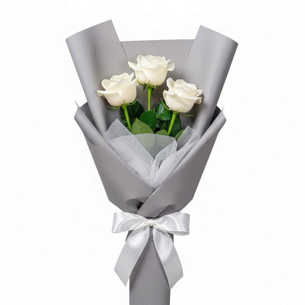 Букет 3 белые розы в Кореизе