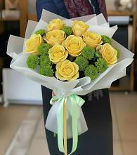 Букет цветов из:  Хризантемы и Розы в Кореизе