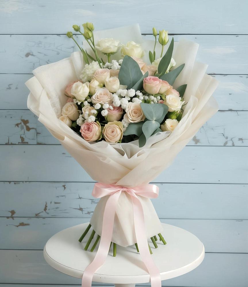 Букет цветов из: Розы и Лизиантусы в Кореизе