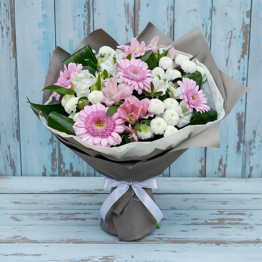 Букет цветов из: Герберы, Альстромерии и Хризантемы в Кореизе