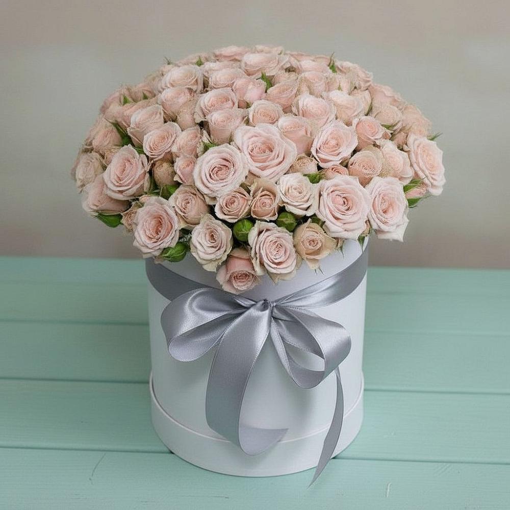 Цветочная композиция из Розы в шляпной коробке в Кореизе